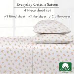 4 Piece Printed Floral Bed Sheets Queen Size Set - 100% Cotton Sheets Queen, Soft Sateen Bedsheets, Deep Pocket Queen... - Image 6