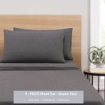 Mainstays Cotton Rich Extra Soft Jersey Bed Sheet Set, Queen, Charcoal, 4 Pieces - Image 4