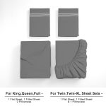 Size, 1800 Series Microfiber Cooling , Breathable & Hypoallergenic 4 Pieces Luxury Soft Sheet Set, Mattress Fitted up... - Image 6