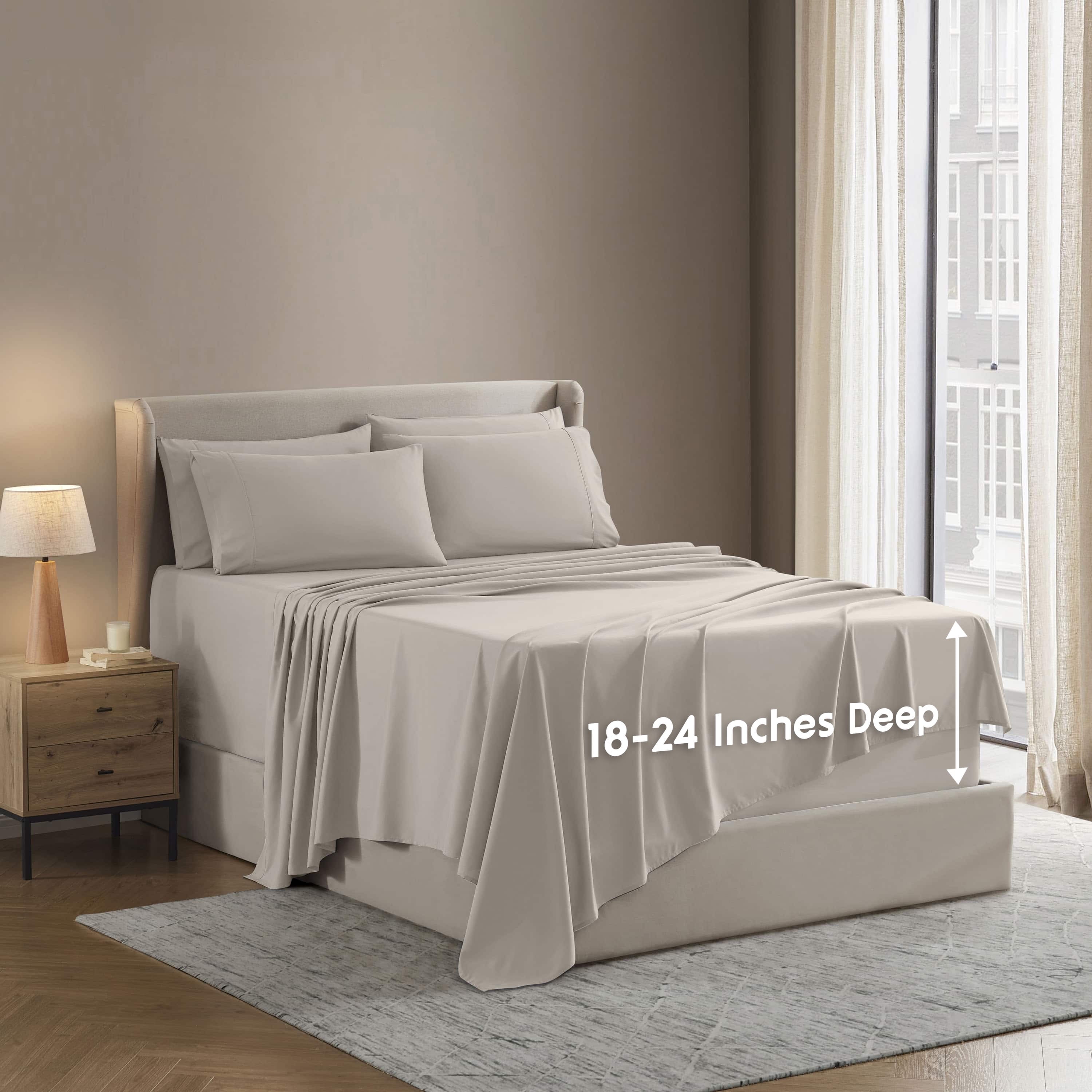 LammaLoe-Extra-Deep-Pocket-Queen-Sheets-set-Fits-18-24-Mattress-6-Piece-Soft-Microfiber-Bed-Sheet-Sets-Linen_cf9b9508-ecb1-4e5f-b9fd-450431abfb09.14125e7f1607efc73548b855c5caf7a9 LammaLoe Extra Deep Pocket Queen Sheets set, Fits 18"-24" Mattress, 6 Piece Soft Microfiber Bed Sheet Sets, Linen
