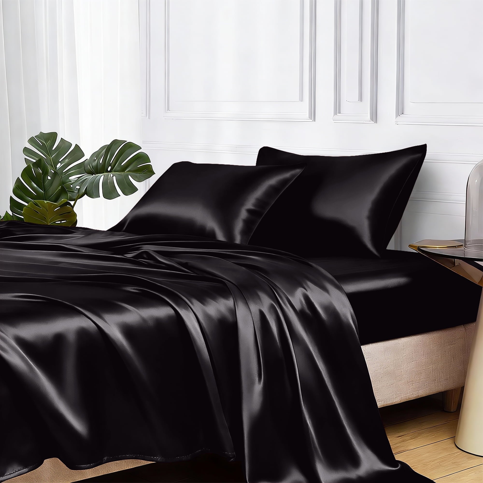 MR-HM-Satin-Sheet-Set-Queen-4-Pcs-Silky-Elegant-Luxurious-Queen-Size-Bed-Sheets-Flat-Sheet-Deep-Pocket-Fitted-Sheet-Mattress-Matching-Satin-Pillow-Ca_abf6e1a3-a610-442b-bda6-573c270d3 Set Queen 4 Pcs, Silky Elegant Luxurious Queen Size Bed s, with Flat , Deep Pocket Fitted for Mattress and Matching P...