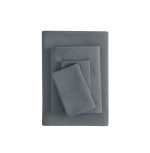 Mainstays Super Soft Brushed Microfiber Bed Sheet Set, Soothing Gray, Queen, 4 Piece