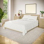 Beautiful Botanical 4-Piece 100% Cotton Washed Percale White Sheet Set, Queen by Drew Barrymore - Image 2