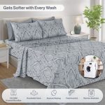 6-Piece Bed Sheet Set, Deep Pocket Queen Sheets Up to 16 Inch, 1 Flat Sheet , 1 Fitted Sheet & 4 Pillowcases (Queen, ... - Image 5